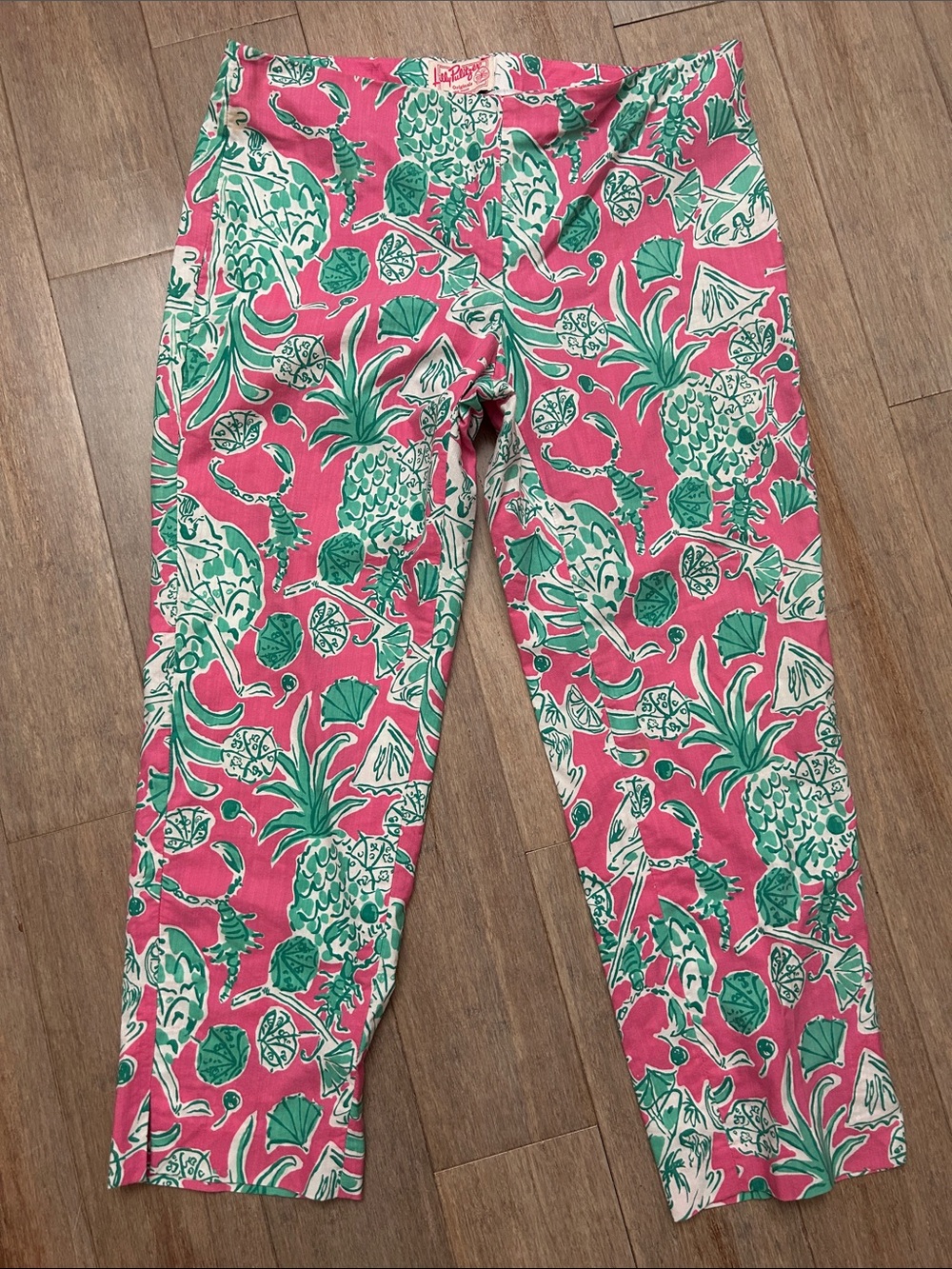 Lilly Pulitzer scorpion bowl printed crop cotton blend pants size 10 - Picture 2 of 16